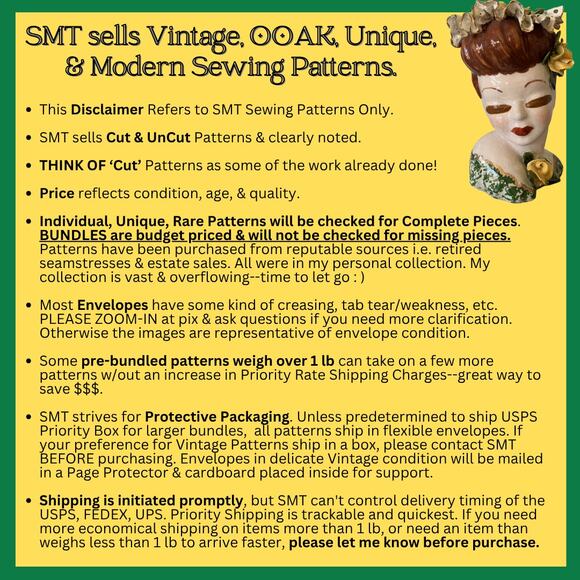 SOLD---9 Piece LOT Vintage Maternity Sewing Patterns Simplicity McCall Butterick - Picture 8 of 9